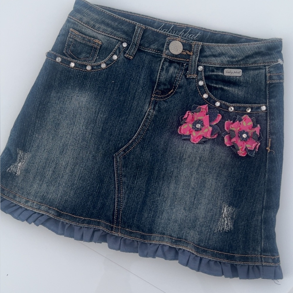 Vintage Baby Phat Denim Skirt with White Stitching